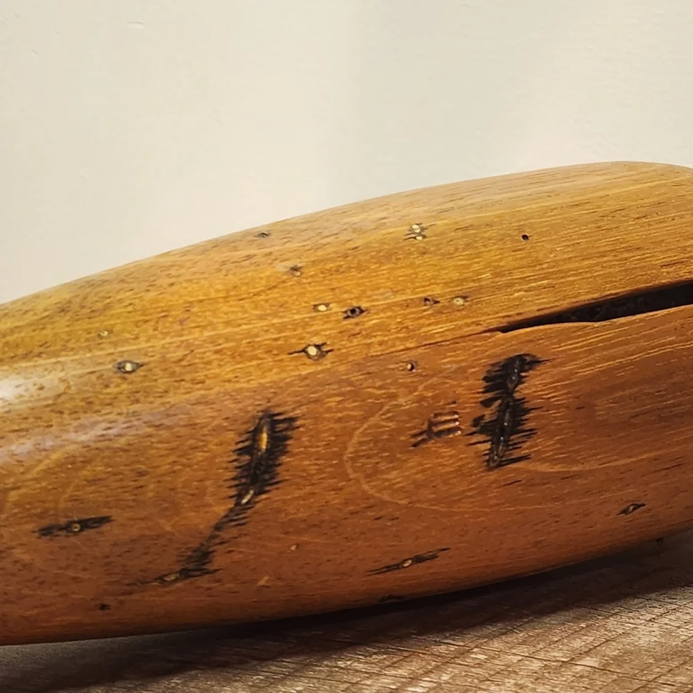 Vintage Artisan Signed Hand Crafted Turned Wood Art Decorative Vase Minimalist